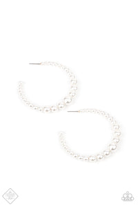 Glamour Graduate Hoop Earrings - White