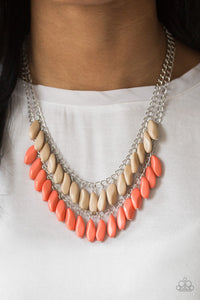 Beaded Boardwalk Necklace - Orange