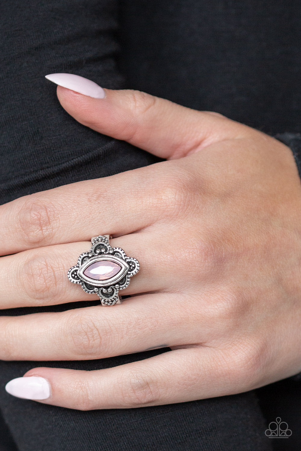 Glass Half-COLORFUL Ring - Pink