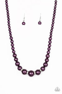 Party Pearls Necklace - Purple