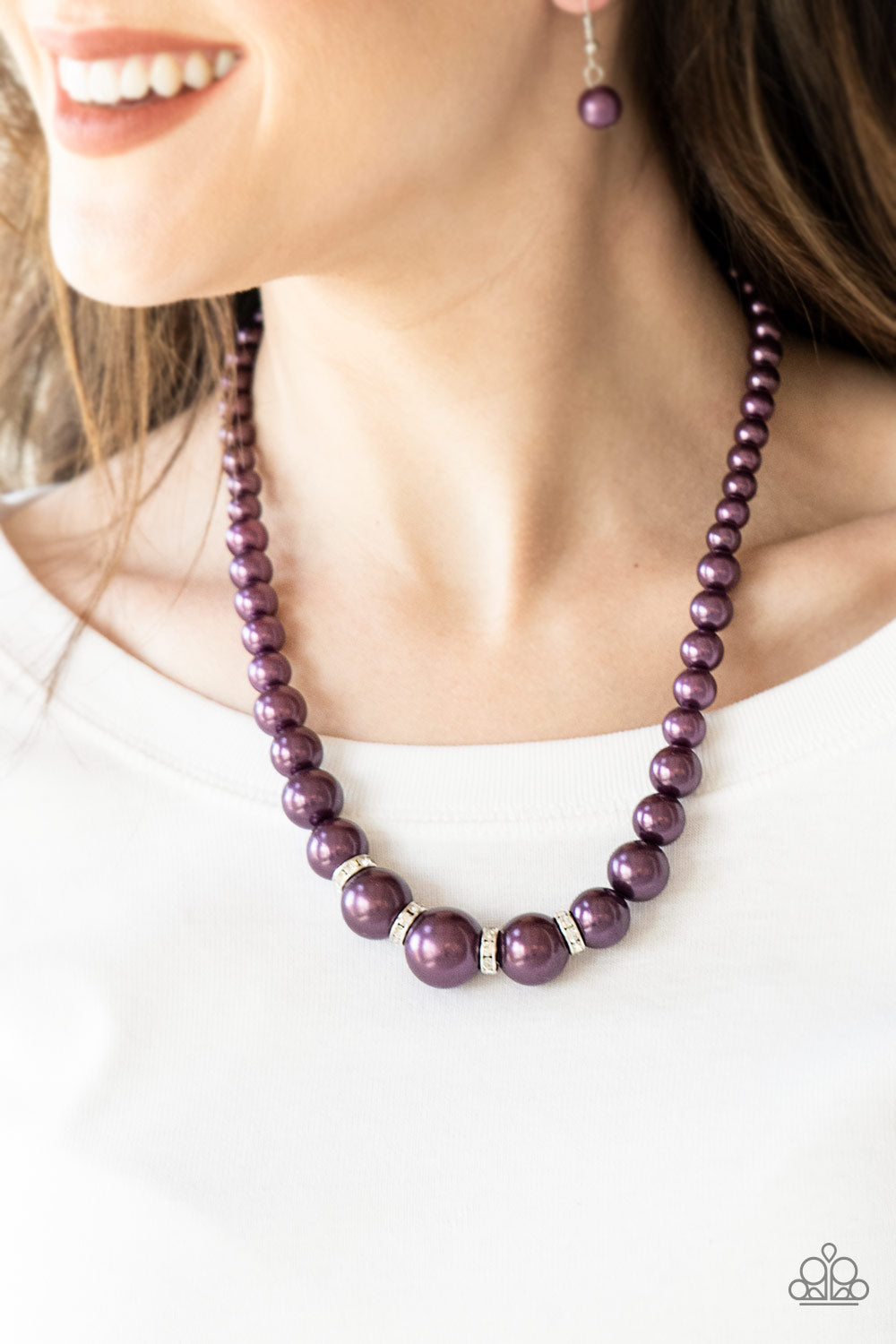 Party Pearls Necklace - Purple