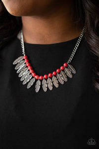 Desert Plumes Necklace - Red
