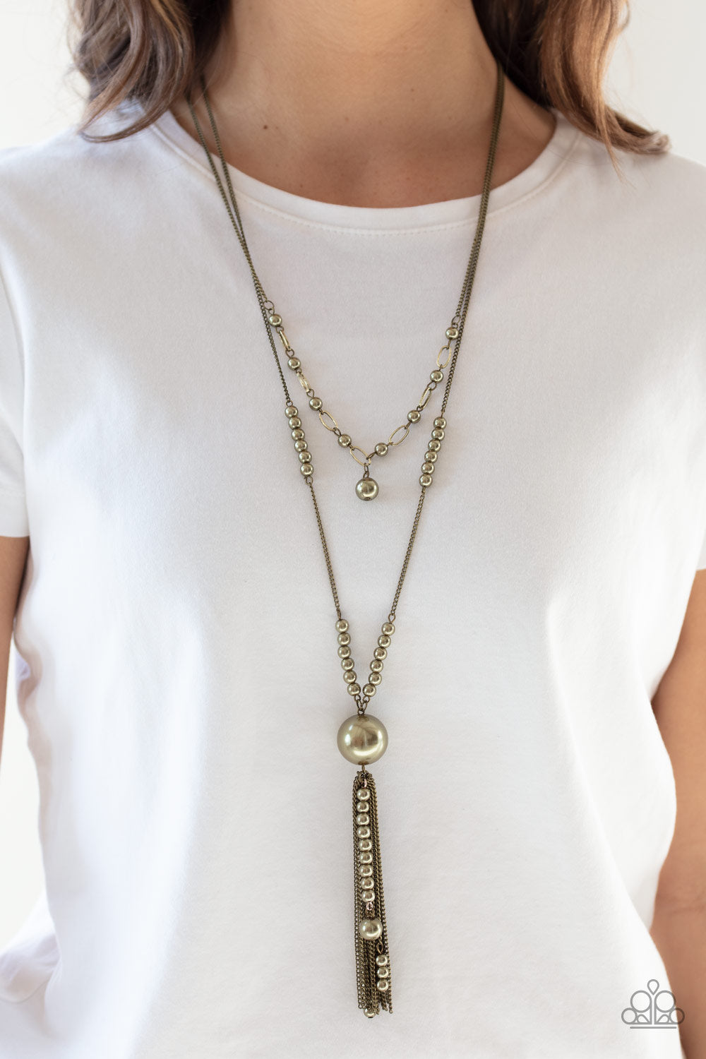 Abstract Elegance Necklace - Brass