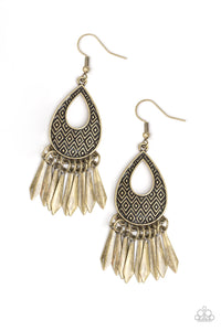 Metallic Funk Earrings - Brass