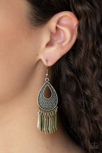 Metallic Funk Earrings - Brass