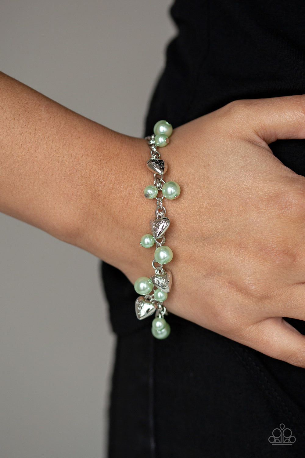 One Of A Kind-HEARTED Bracelet - Green
