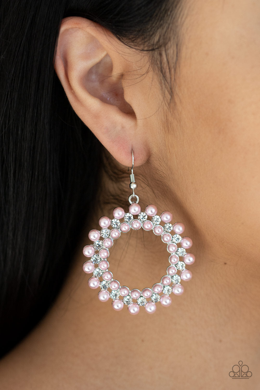 Pearly Poise Earrings - Pink