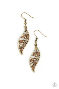 Sparkling Stems Earrings - Brass