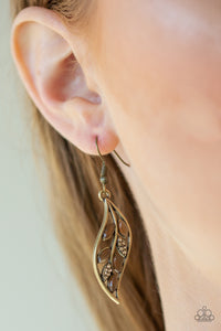 Sparkling Stems Earrings - Brass