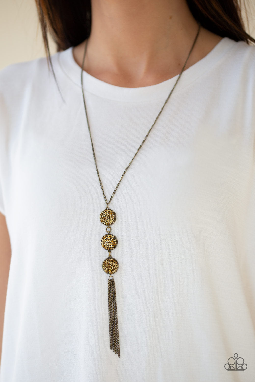 Triple Shimmer Necklace - Brass