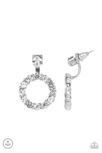 Diamond Halo Earrings - White