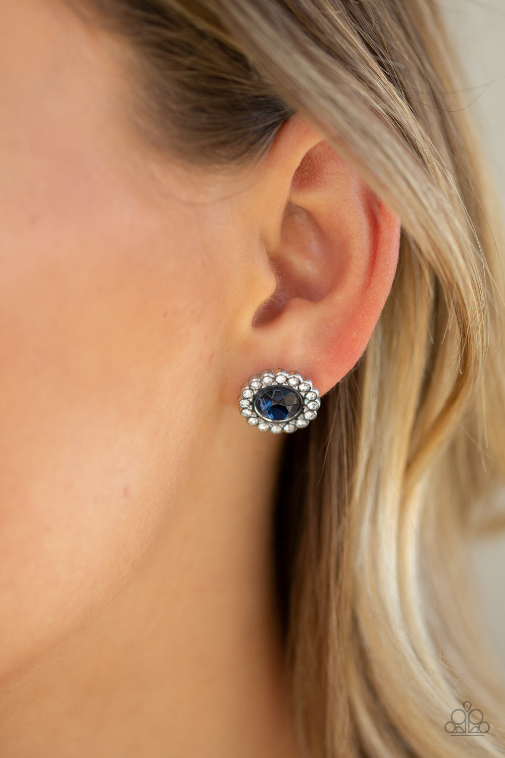 Floral Glow Earrings - Blue