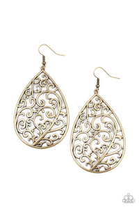 Grapevine Grandeur Earrings - Brass