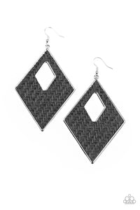 Woven Wanderer Earrings - Black