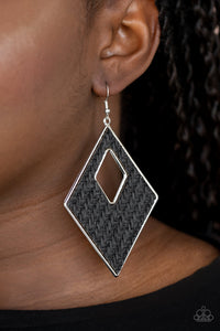 Woven Wanderer Earrings - Black