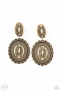 Ageless Artifact ClipOn Earrings- Brass