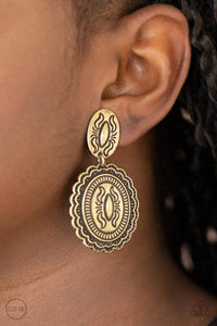 Ageless Artifact ClipOn Earrings- Brass