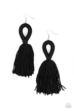 Load image into Gallery viewer, Tassels and Tiaras Earrings - Black
