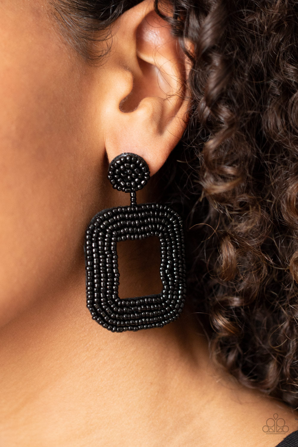 Beaded Bella Earring - Black