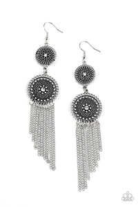 Medallion Mecca Earrings - White