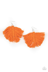 Macrame Mamba Earrings - Orange