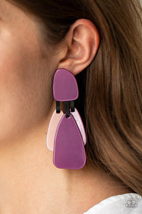 All FAUX One Earrings - Purple