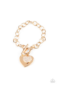 Heartbeat Bedazzle Bracelet - Gold