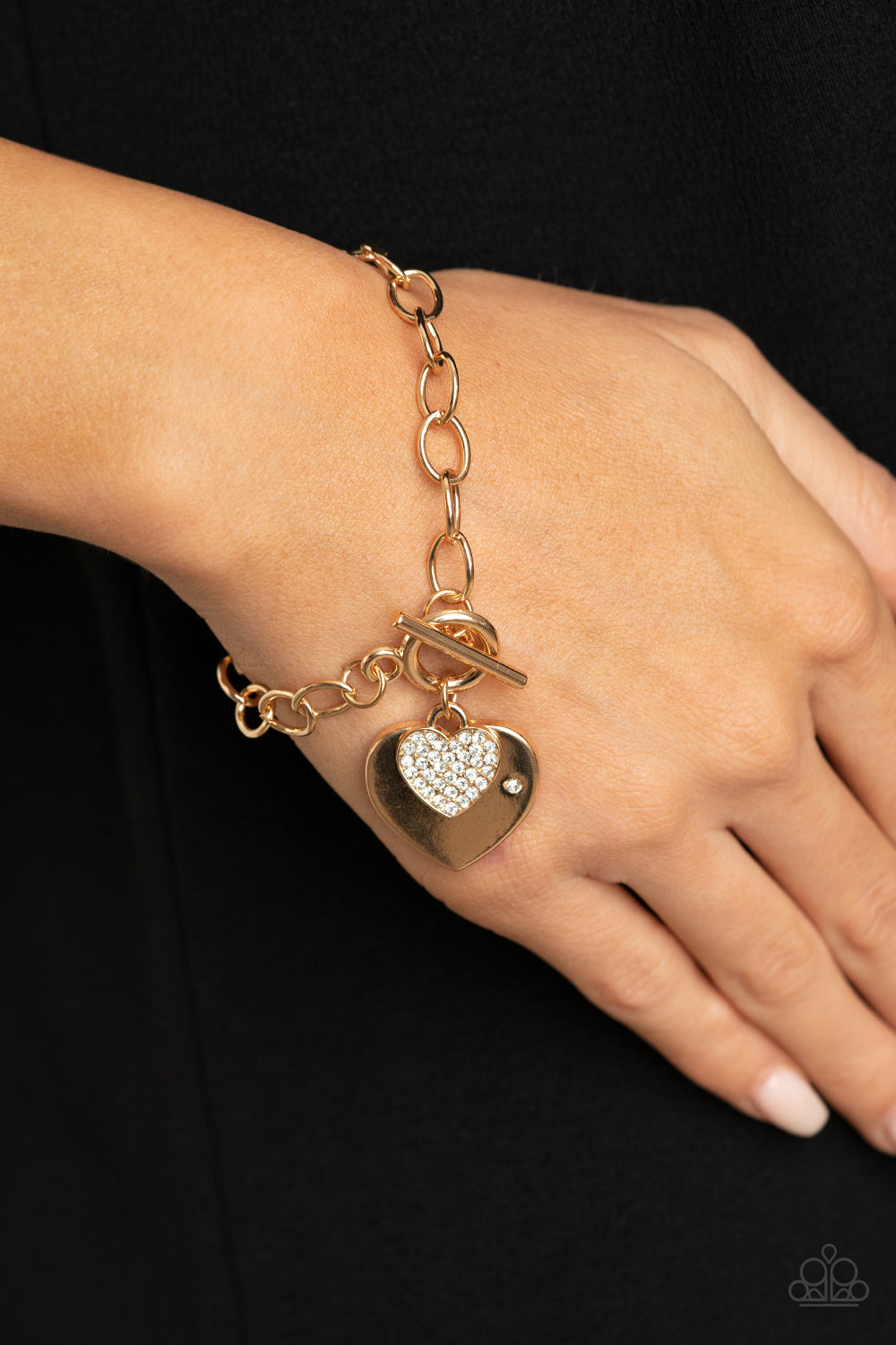 Heartbeat Bedazzle Bracelet - Gold