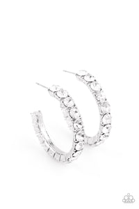 CLASSY is in Session Hoop Earrings - White