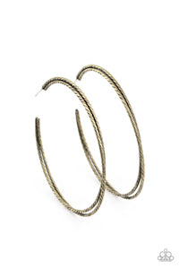 Curved Couture Hoop Earrings - Brass
