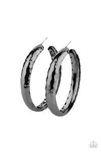 Check Out These Curves Hoop Earrings - Black