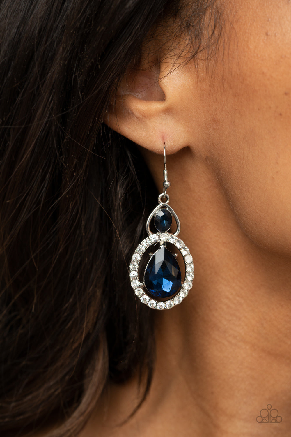 Double The Drama Earrings - Blue