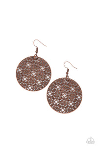 Metallic Mosaic Earrings - Copper