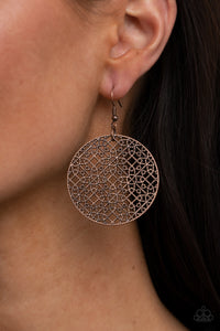 Metallic Mosaic Earrings - Copper