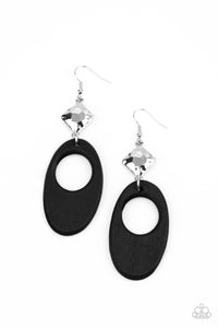 Retro Reveal Earrings - Black