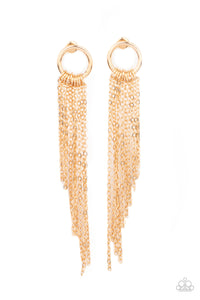 Divinely Dipping Earrings - Gold