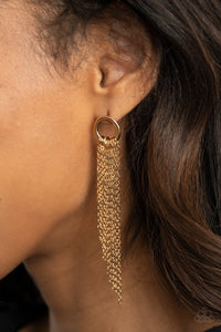 Divinely Dipping Earrings - Gold