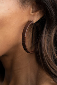 Leather-Clad Legend Earrings - Brown