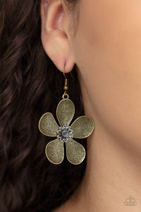 Fresh Florals Earrings- Brass