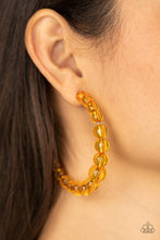 Load image into Gallery viewer, In The Clear Hoop Earrings - Orange
