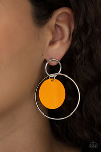 POP, Look, and Listen Earrings - Orange
