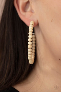 Should Have, Could Have, WOOD Have Earrings - White