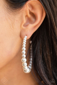 Glamour Graduate Hoop Earrings - White
