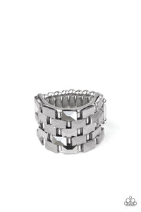 Checkered Couture Rings - Silver