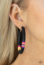 Load image into Gallery viewer, Colorfully Contagious Hoop Earrings - Black

