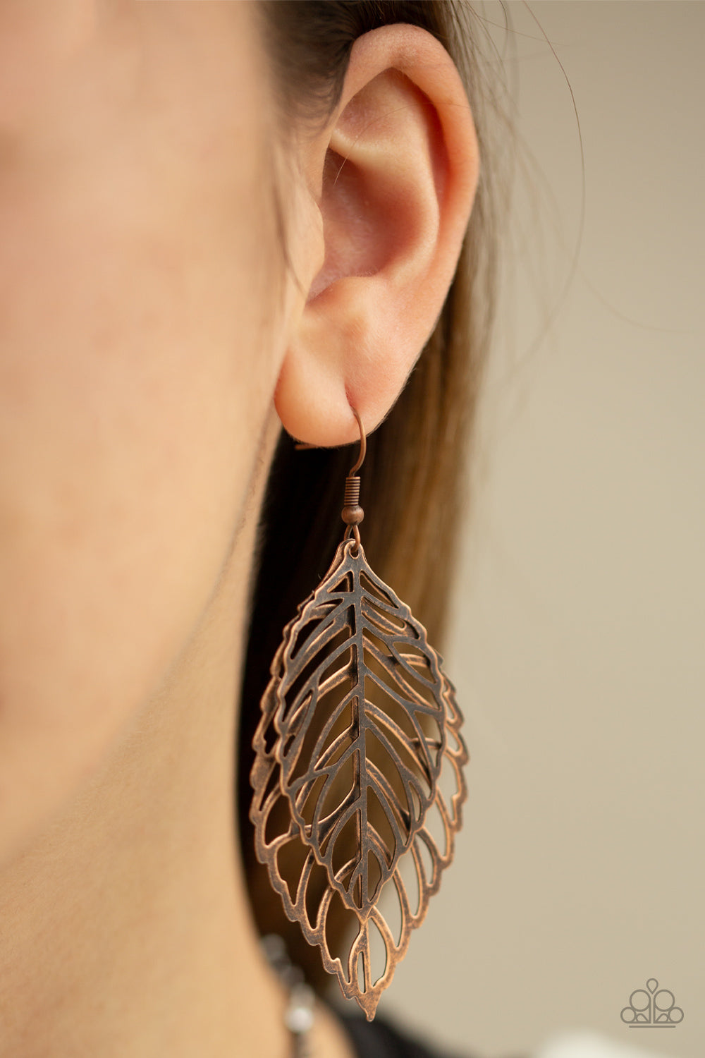 Take It or LEAF It Earrings - Copper