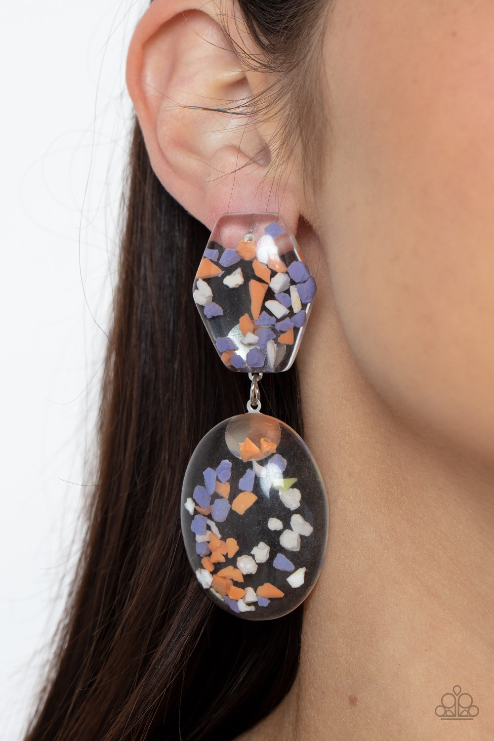 Flaky Fashion Earrings - Orange