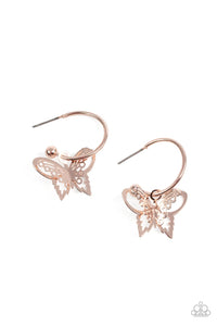 Butterfly Freestyle Earrings - Rose Gold