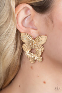 Blushing Butterflies Earrings - Gold