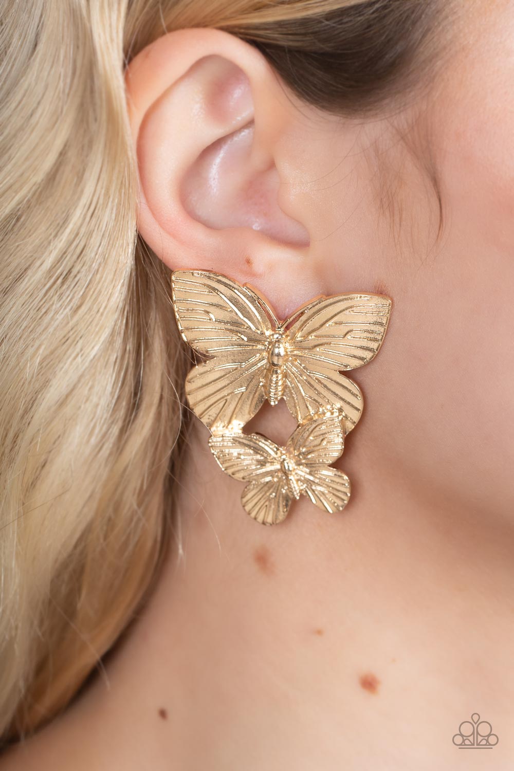 Blushing Butterflies Earrings - Gold